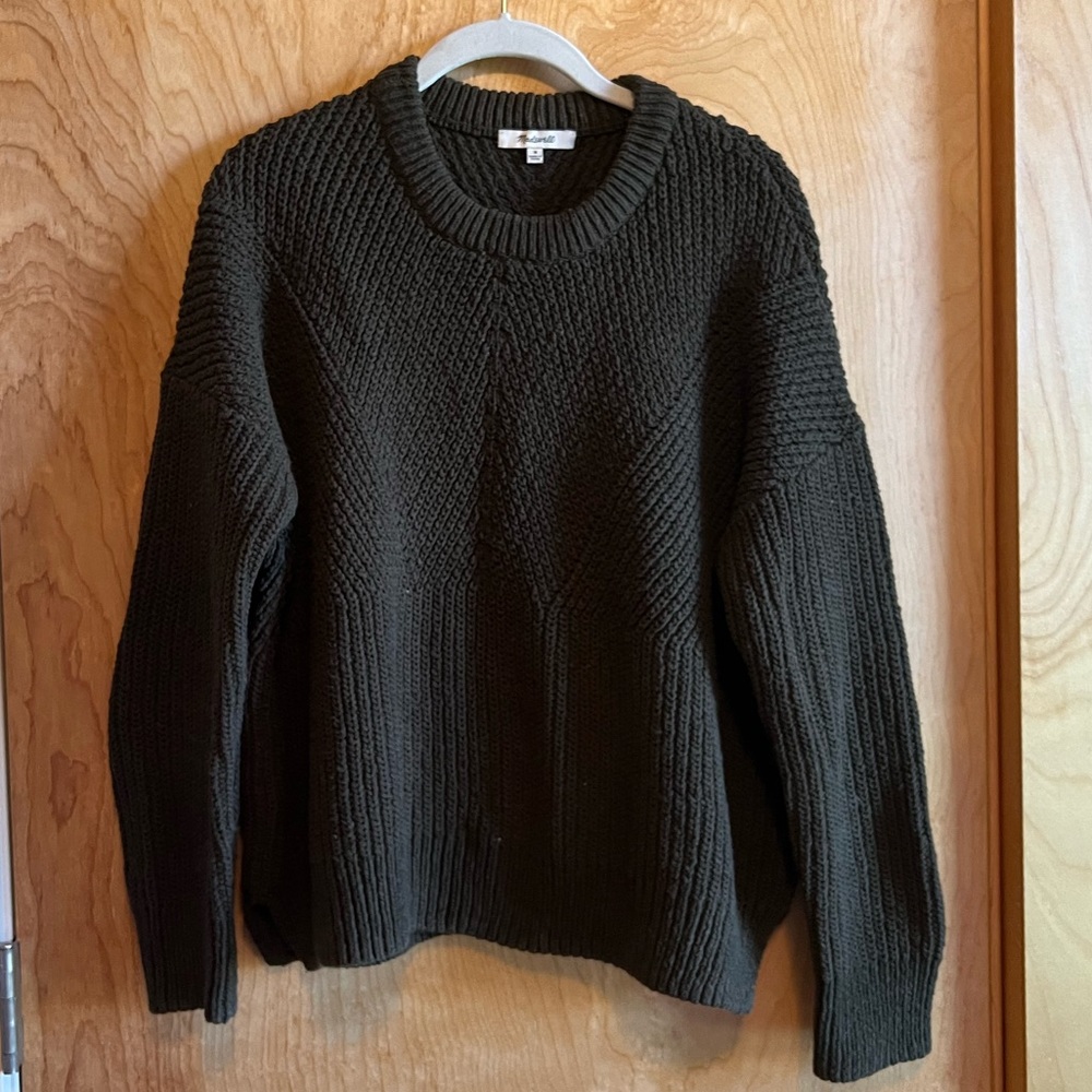 Dark Green 100% cotton madewell crewneck sweater